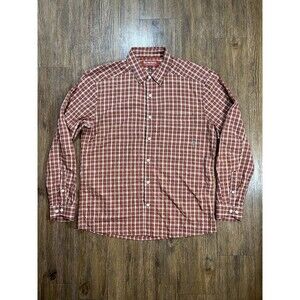 Simms Shirt Mens Large Red Plaid Performance Fishing Stretch Hiking Camp